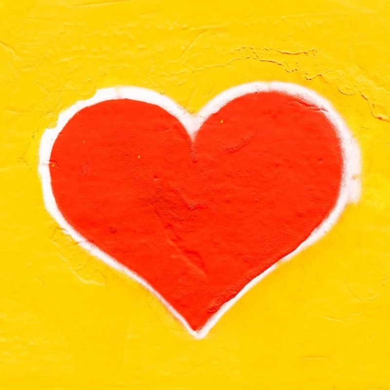 red heart wall décor